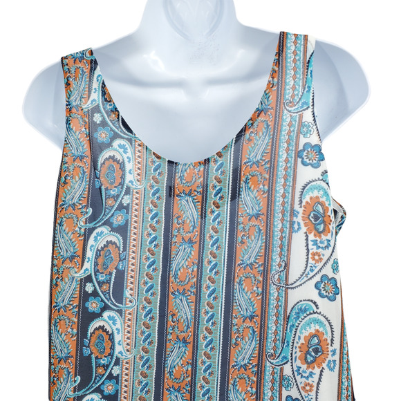 NEW COCO CABANA RESORT WOMEN’S SIZE MEDIUM SLEEVELESS PAISLEY SUMMER DRESS - Picture 5 of 7